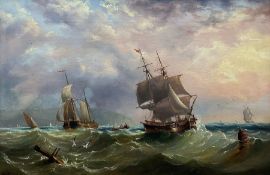 Henry (1820-1887) and Edward King (1860-1941) Redmore: Shipping off the Coast in Choppy Seas