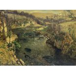 Reginald Grange Brundrit RA ROI (British 1883-1960): The River Wharfe at Loup Scar near Grassington