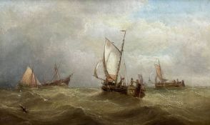 Henry Redmore (British 1820-1887): Fishing Boats and Wreck in Choppy Seas