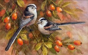 Neil Cox (British 1955-): 'Long Tailed Tits'