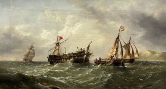 Henry Redmore (British 1820-1887): British Wreck being towed to the Coast by Dutch Fishing Barges