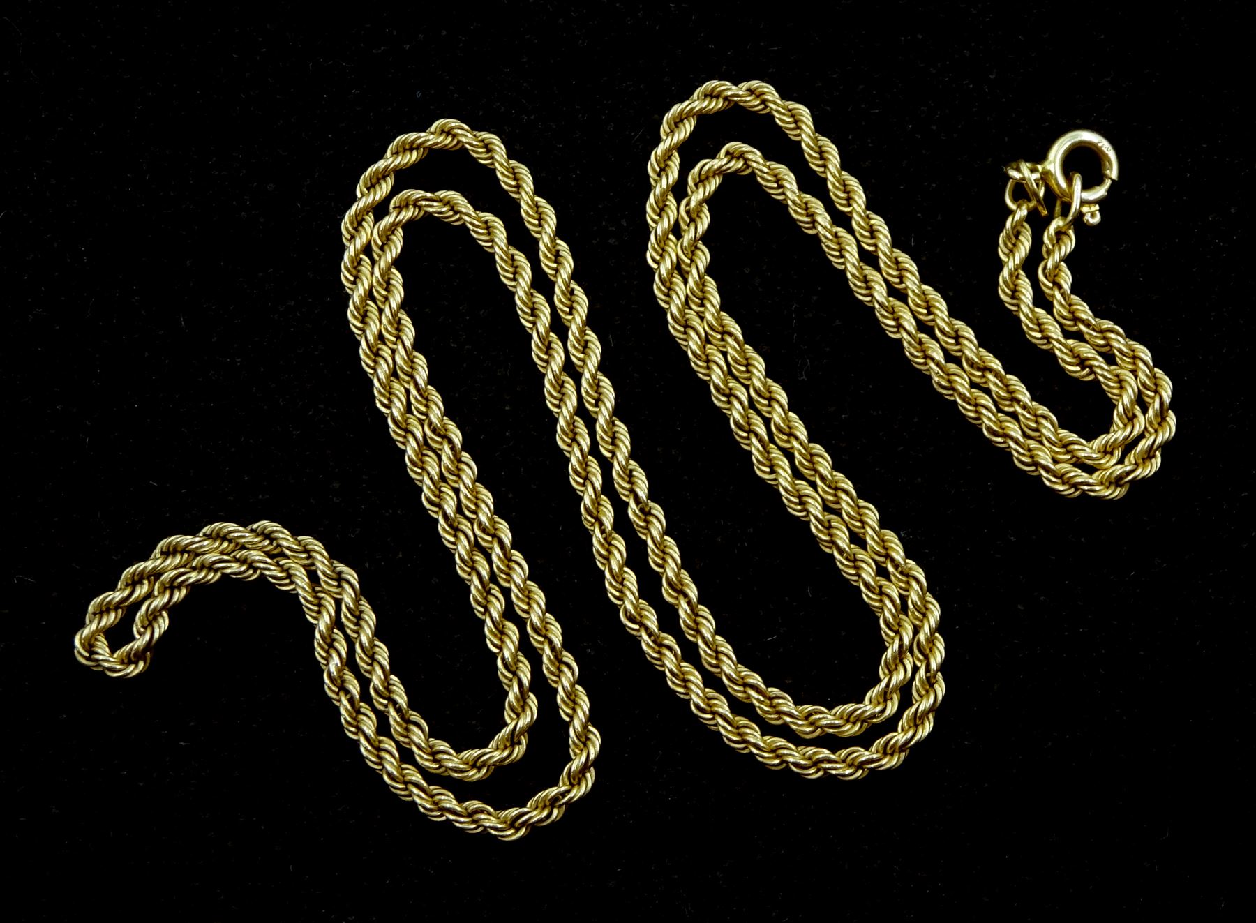 18ct gold rope twist chain necklace - Image 2 of 2