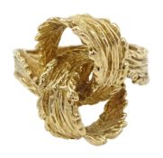 9ct gold textured knot design ring