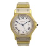 Cartier Santos ladies 18ct white and yellow gold automatic wristwatch