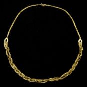 9ct gold fancy link plaited necklace