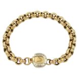 9ct gold rolo link bracelet with horseshoe clasp