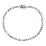 9ct white gold round brilliant cut diamond line bracelet