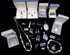 Silver jewellery including pendants and earring sets by Shipton and Co