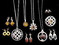 Scottish silver jewellery including Celtic design pendant by Malcolm Gray