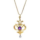 Edwardian gold amethyst