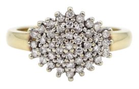 9ct gold diamond chip cluster ring