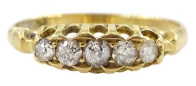 Early 20th century 18ct gold graduating five stone old cut diamond ring