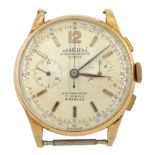 Caballero chronograph Suisse 18ct gold manual wind wristwatch