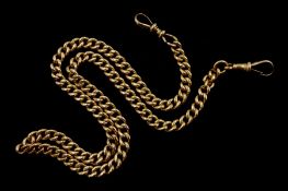 15ct gold curb link watch chain/necklace by William Henry Adams