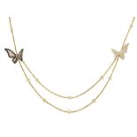 18ct gold diamond butterfly necklace