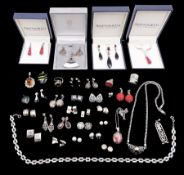 Silver stone set jewellery including pendant and earring sets by Shipton and Co