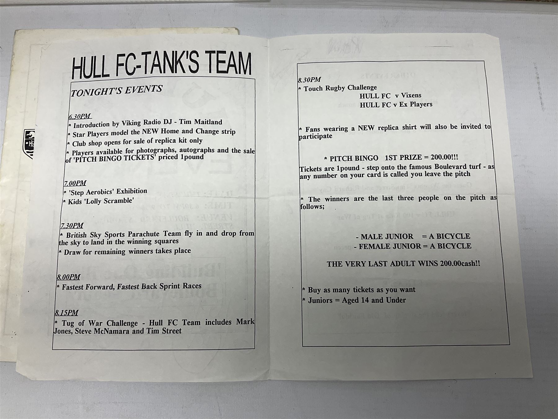 Hull F.C. memorabilia; Clive Sullivan 1986 memorial game programme - Image 4 of 14