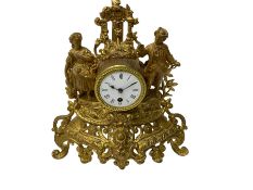 French - late 19th century French 8-day spelter mantle clock