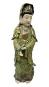 Tall Japanese polychrome figure of Kannon