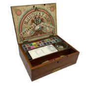 19th century mahogany paint box by G Rowney & Co