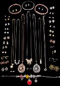 Collection of costume jewellery including seven necklaces