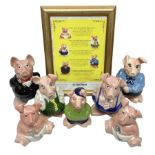 Full Set of Wade Natwest Pigs to include cousin Wesley
