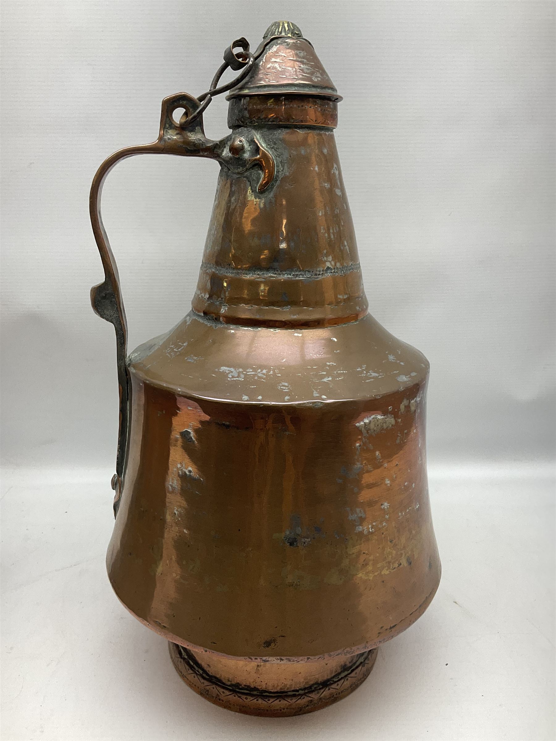 Two Middle Eastern or Persian copper ewer - Image 7 of 8