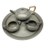 Liberty & Co Tudric pewter three piece tea service