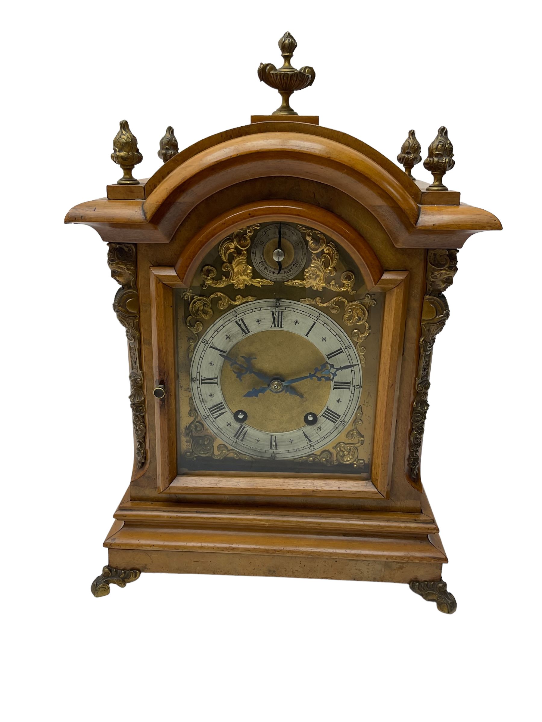 German - 19th century 8-day walnut bracket clock - Image 4 of 5