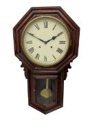 American - late 19th century 8-day drop dial wall clock