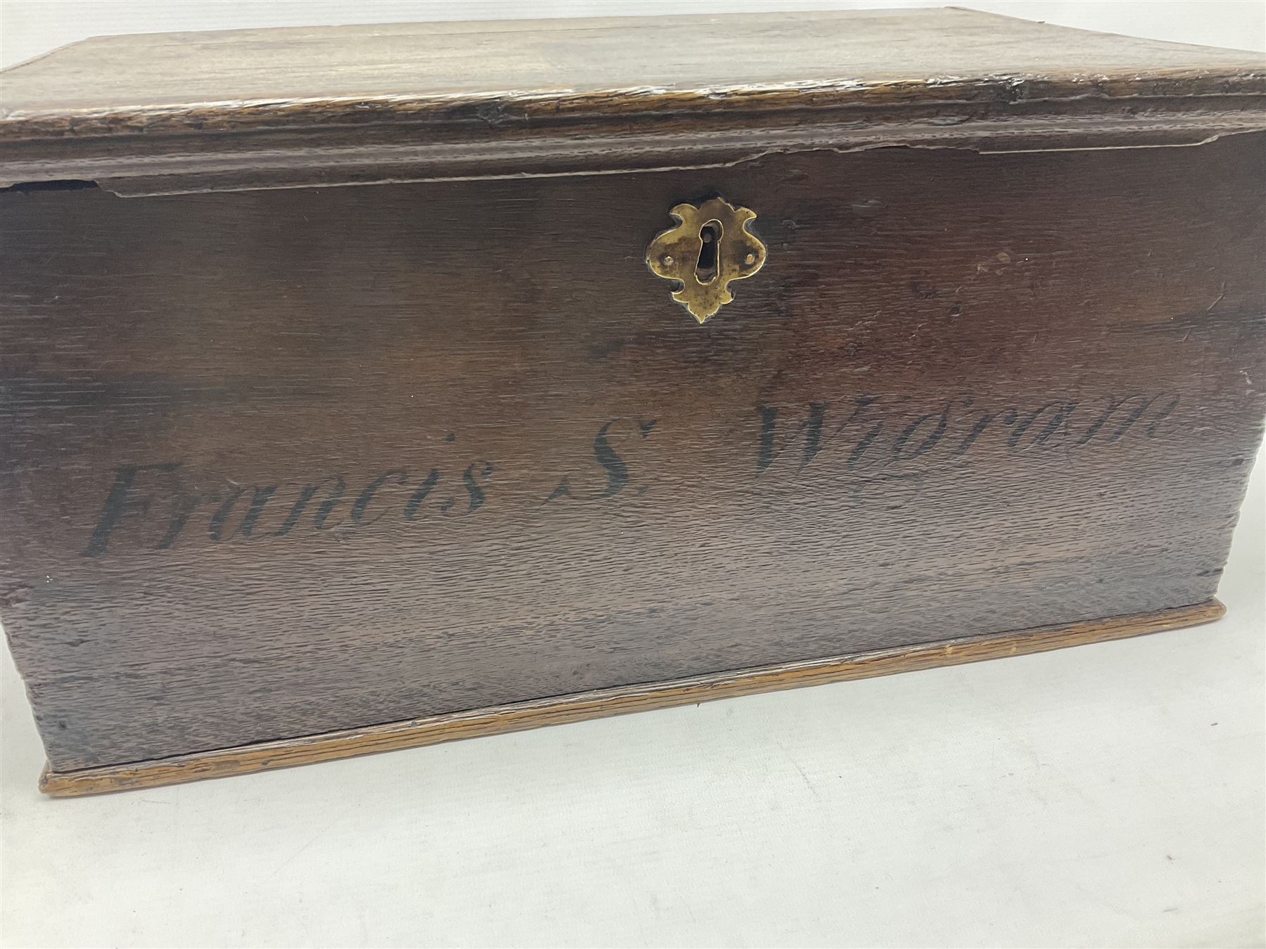 George III oak box of rectangular form - Image 9 of 11