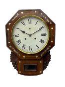 American - late 19th century 8-day mahogany drop dial wall clock