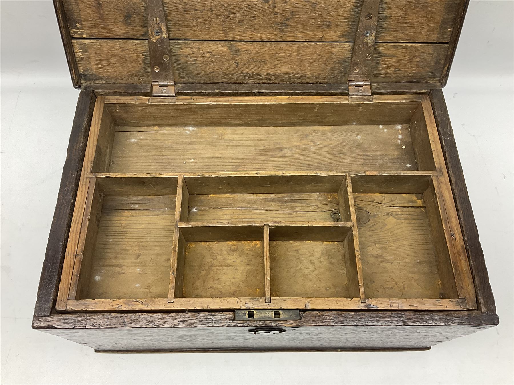 George III oak box of rectangular form - Image 2 of 11