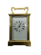 French - 20th century 8-day timepiece carriage clock in a anglaise style case