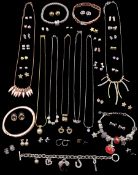 Collection of costume jewellery including two charm bracelets