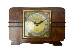 Elliot - 8-day1950's Walnut veneered mantle clock