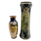 Doulton Lambeth Art Nouveau stoneware vase of tapering form
