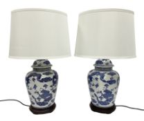 Pair of table lamps of baluster form