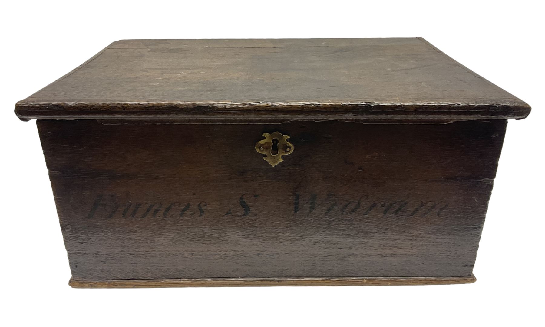 George III oak box of rectangular form