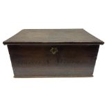 George III oak box of rectangular form