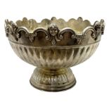 Victorian silver plated punch bowl of circular form