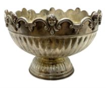 Victorian silver plated punch bowl of circular form