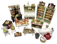 Collection of miniature dolls house kitchen ware furniture and accessories