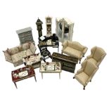 Collection of miniature dolls house furniture
