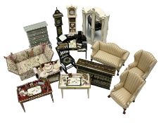 Collection of miniature dolls house furniture
