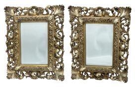 Pair of Florentine carved giltwood mirrors