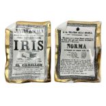 Two Fornasetti rectangular operatic posters ashtrays 'Norma' and 'Iris' decorated with black and whi