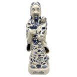 Tall Chinese temple figure of the immortal Fu Xing (Fuxing)