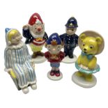 Four Wade Collector Club limited edition Noddy figures