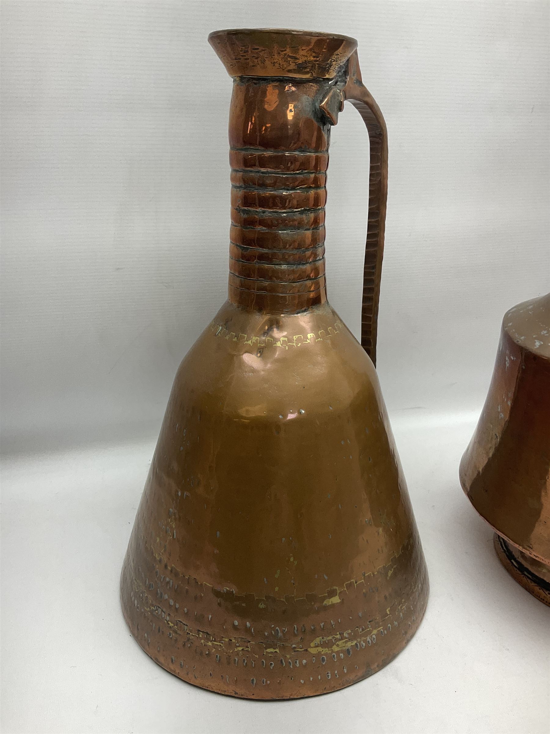 Two Middle Eastern or Persian copper ewer - Image 4 of 8